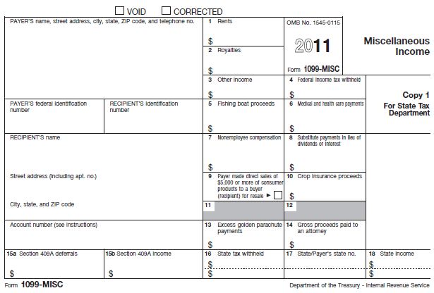 Irs 1099 Misc Template